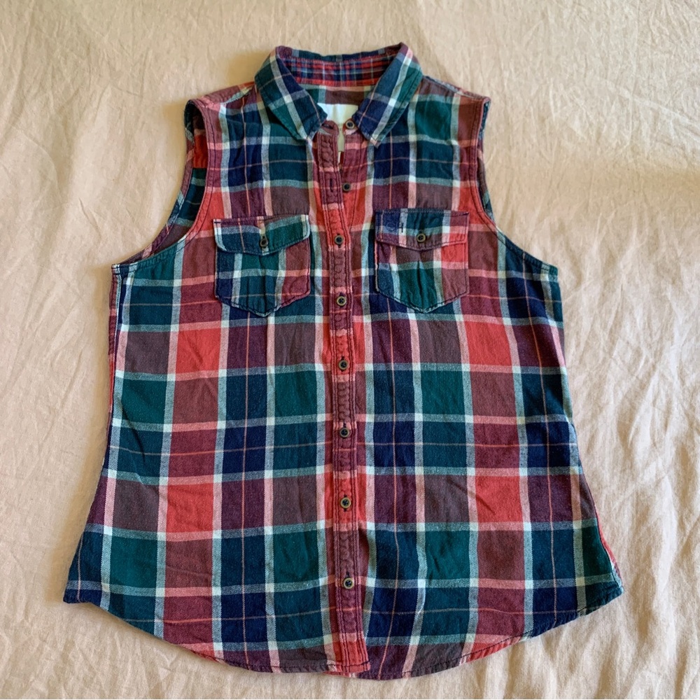 Gilly Hicks Plaid Sleeveless Top Size M